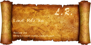 Lauf Réka névjegykártya